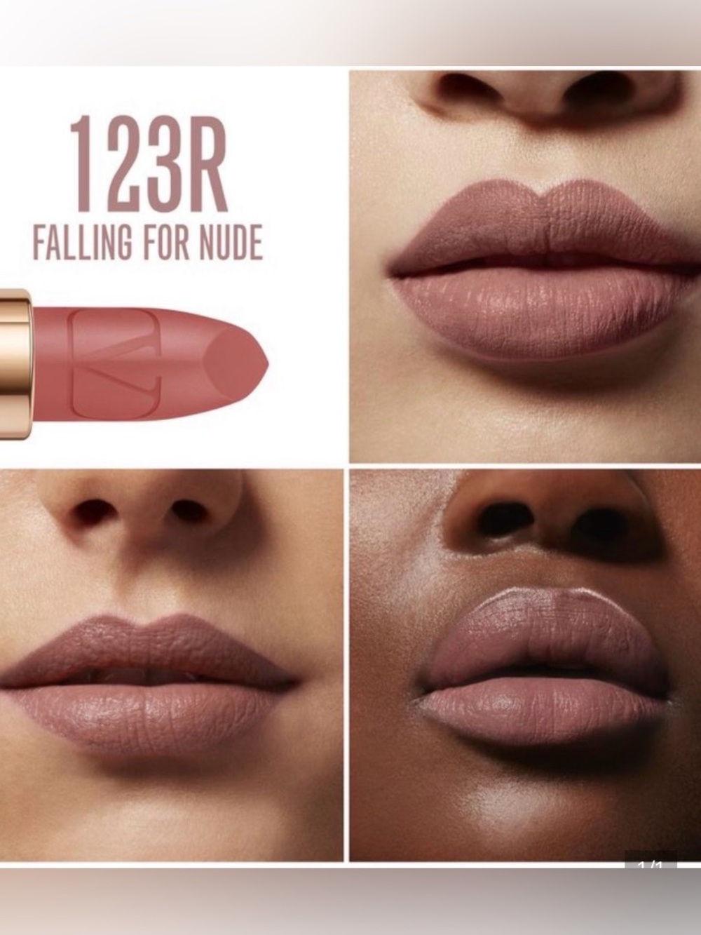 Valentino Matte Lipstick Refill- 123R Falling for Nude NWOB